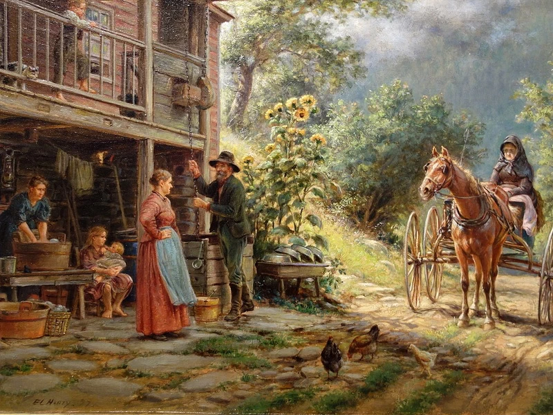 1841-Edward Lamson Henry - Fuori dalla strada principale, 1897 - New Britain Museum of American Art
